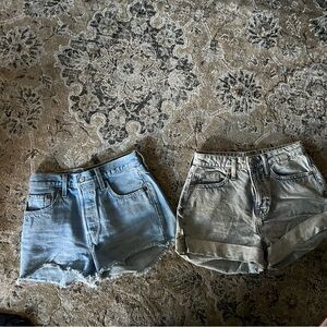 Levi’s 501 Shorts and Wild Fable Highest Mom Shorts. Size 25